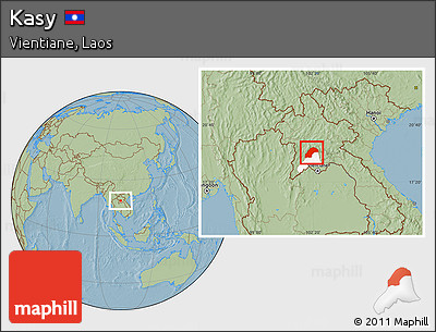 Savanna Style Location Map of Kasy, highlighted parent region, hill shading