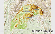 Physical Map of Kasy, lighten