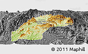 Physical Panoramic Map of Kasy, darken, desaturated