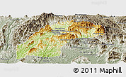 Physical Panoramic Map of Kasy, semi-desaturated