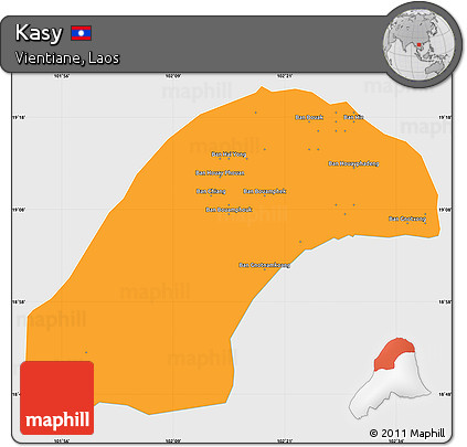 Political Simple Map of Kasy, single color outside