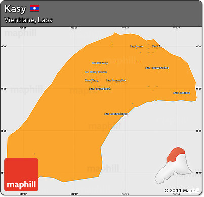 Political Simple Map of Kasy, single color outside