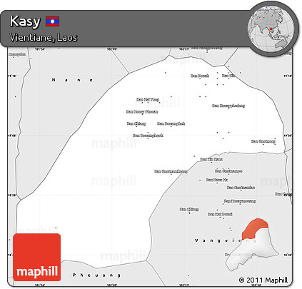 Silver Style Simple Map of Kasy