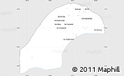 Silver Style Simple Map of Kasy, single color outside