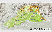 Physical Panoramic Map of Vientiane, lighten, semi-desaturated