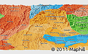 Political Shades Panoramic Map of Vientiane