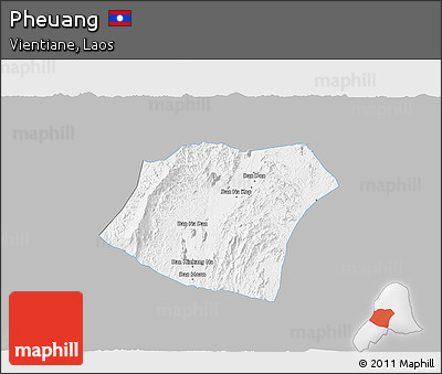 Gray 3D Map of Pheuang, single color outside
