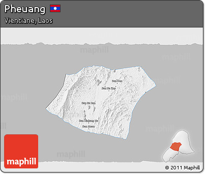 Gray 3D Map of Pheuang, single color outside