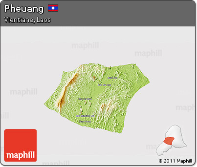 Physical 3D Map of Pheuang, cropped outside