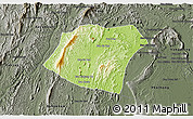 Physical 3D Map of Pheuang, darken, semi-desaturated
