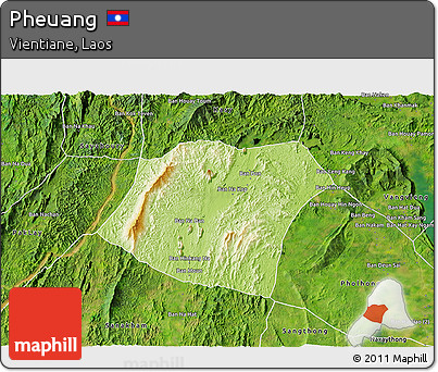 Physical 3D Map of Pheuang, satellite outside