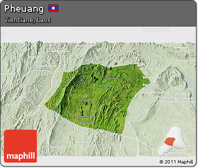 Satellite 3D Map of Pheuang, lighten