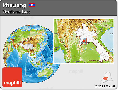 Physical Location Map of Pheuang, highlighted country, highlighted parent region