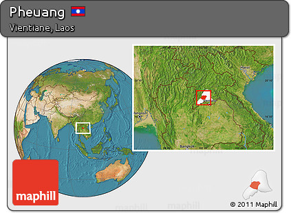 Satellite Location Map of Pheuang, highlighted parent region