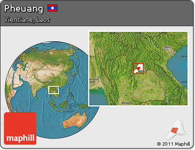 Satellite Location Map of Pheuang, highlighted parent region