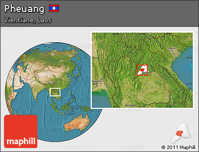 Satellite Location Map of Pheuang, highlighted parent region