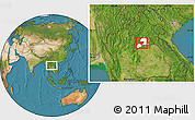 Satellite Location Map of Pheuang, highlighted parent region