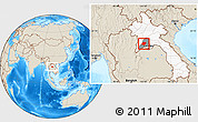 Shaded Relief Location Map of Pheuang, highlighted country, highlighted parent region