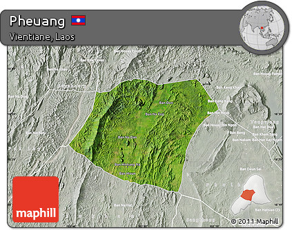 Satellite Map of Pheuang, lighten, semi-desaturated
