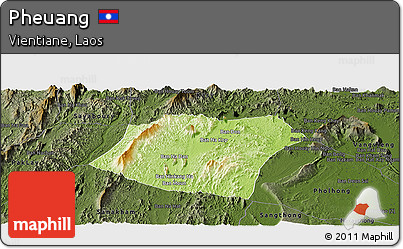 Physical Panoramic Map of Pheuang, darken