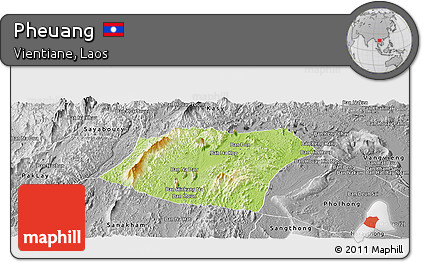 Physical Panoramic Map of Pheuang, desaturated