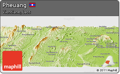 Physical Panoramic Map of Pheuang