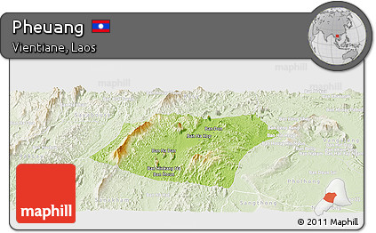 Physical Panoramic Map of Pheuang, lighten