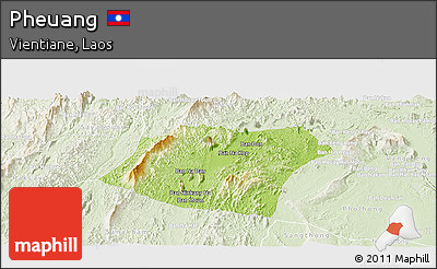 Physical Panoramic Map of Pheuang, lighten