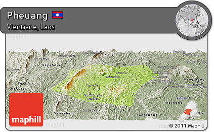 Physical Panoramic Map of Pheuang, semi-desaturated