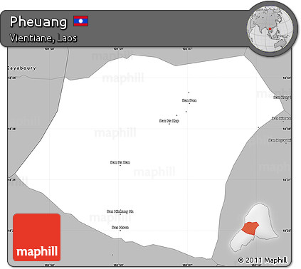 Gray Simple Map of Pheuang