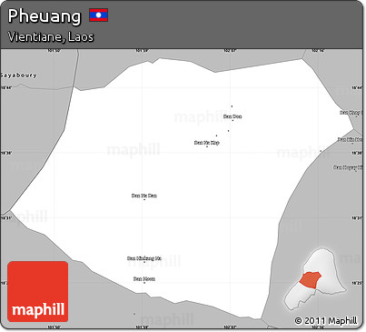 Gray Simple Map of Pheuang