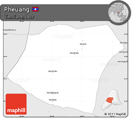 Silver Style Simple Map of Pheuang