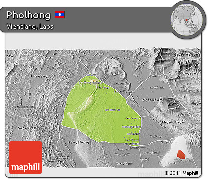Physical 3D Map of Pholhong, desaturated