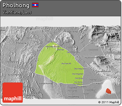 Physical 3D Map of Pholhong, desaturated