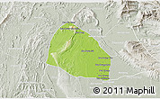Physical 3D Map of Pholhong, lighten, semi-desaturated