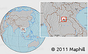 Gray Location Map of Pholhong, highlighted parent region, hill shading