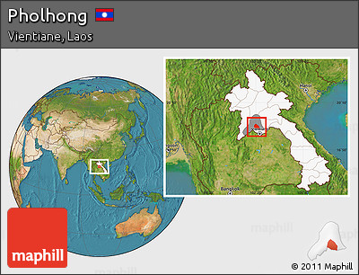 Satellite Location Map of Pholhong, highlighted country, highlighted parent region