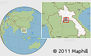 Savanna Style Location Map of Pholhong, highlighted country, highlighted parent region