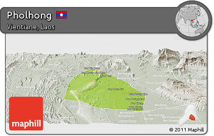 Physical Panoramic Map of Pholhong, lighten, semi-desaturated
