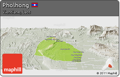 Physical Panoramic Map of Pholhong, lighten, semi-desaturated