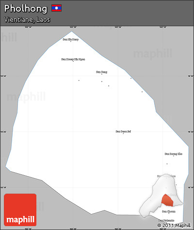 Gray Simple Map of Pholhong, single color outside