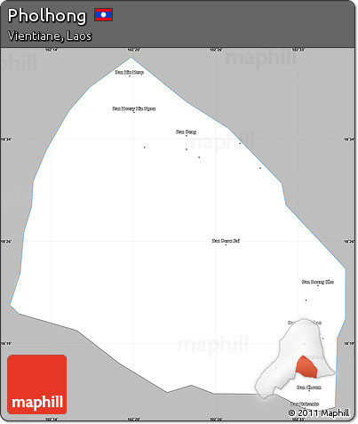 Gray Simple Map of Pholhong, single color outside