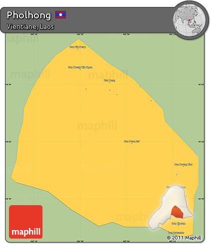 Savanna Style Simple Map of Pholhong, single color outside