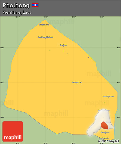 Savanna Style Simple Map of Pholhong, single color outside