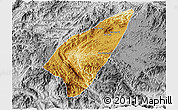 Physical 3D Map of Pek, desaturated