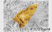 Physical 3D Map of Pek, lighten, desaturated