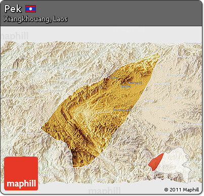 Physical 3D Map of Pek, lighten