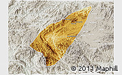 Physical 3D Map of Pek, lighten, semi-desaturated