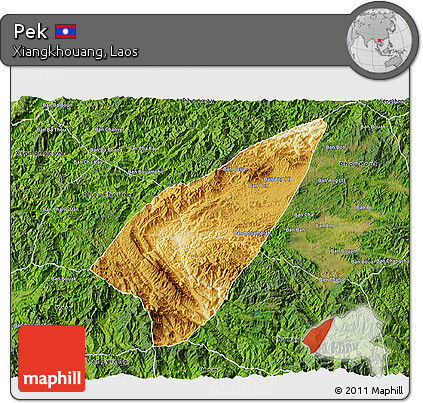 Physical 3D Map of Pek, satellite outside