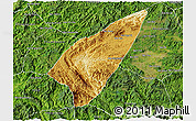 Physical 3D Map of Pek, satellite outside